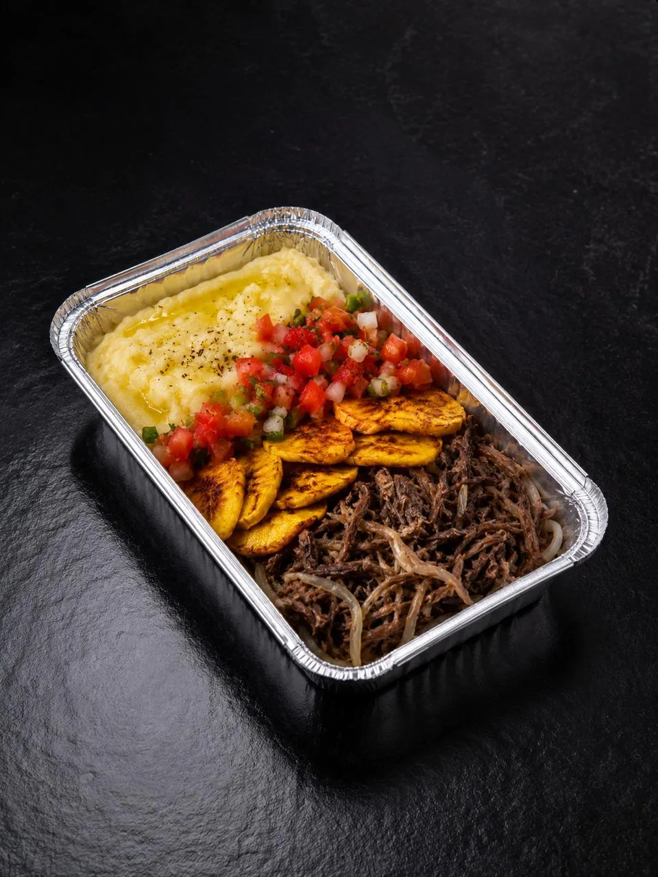 Pirão de Aipim Carne seca c/banana